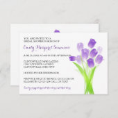 Paarse Tulpen - 3x5 Bruidsdouche Uitnodiging (Voorkant / Achterkant)