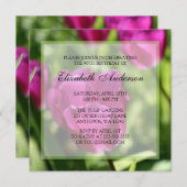 Paarse Tulpen - 90e verjaardag van uitnodigingen v (Voorkant / Achterkant)