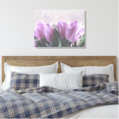 Paarse Tulpen Aqua Dragonflies Canvas Muurdecorati (Insitu (Slaapkamer))