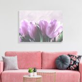 Paarse Tulpen Aqua Dragonflies Canvas Muurdecorati (Insitu (Woonkamer))