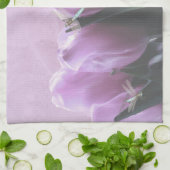 Paarse Tulpen Aqua Dragonflies Keuken Handdoeken (Gevouwen)