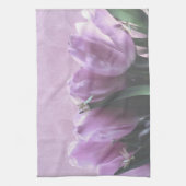 Paarse Tulpen Aqua Dragonflies Keuken Handdoeken (Verticaal)