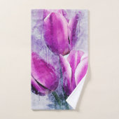 Paarse tulpen bad handdoek (Handdoek)