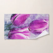 Paarse tulpen bad handdoek (Handdoek)