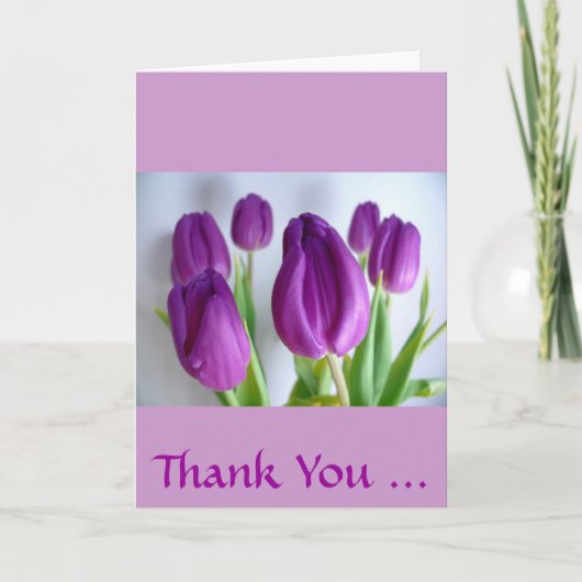Paarse Tulpen Bedankkaart (Voorkant)