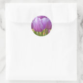 Paarse tulpen bloeien in het voorjaar ronde sticker (Tas)