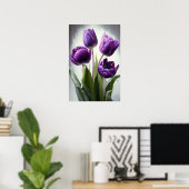 Paarse Tulpen Bloem Kunstprint Poster (Thuiskantoor)
