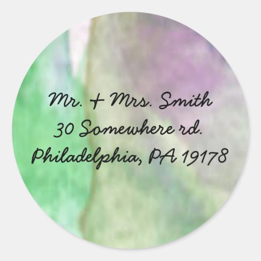 Paarse Tulpen Bloem Sticker Antwoordzegel (Voorkant)