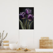Paarse Tulpen Bloemenkunst Print Poster (Keuken)