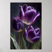 Paarse Tulpen Bloemenkunst Print Poster (Voorkant)