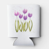 Paarse Tulpen bloemenlente rustieke bruiloften Blikjeskoeler (Achterkant)