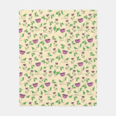Paarse tulpen bloempatroon fleece deken (Voorkant)