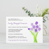 Paarse Tulpen - Bridal Shower-uitnodiging Kaart (Staand voorkant)
