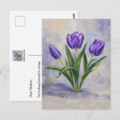 Paarse Tulpen Briefkaart (Voorkant / Achterkant)