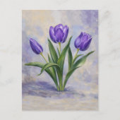 Paarse Tulpen Briefkaart (Voorkant)