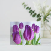 Paarse Tulpen Briefkaart (Staand voorkant)