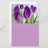 Paarse Tulpen Briefpapier (Voorkant / Achterkant)