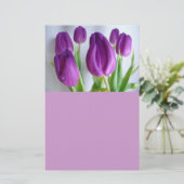 Paarse Tulpen Briefpapier (Staand voorkant)