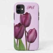 Paarse tulpen Case-Mate iPhone case (Achterkant)