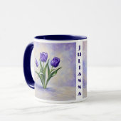 Paarse Tulpen Combinatie Mok (Voorkant links)