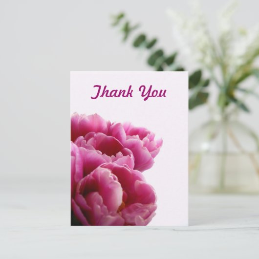 Paarse Tulpen Dank u Briefkaarten (Staand voorkant)