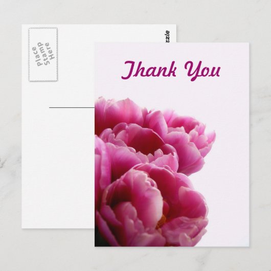 Paarse Tulpen Dank u Briefkaarten (Voorkant / Achterkant)