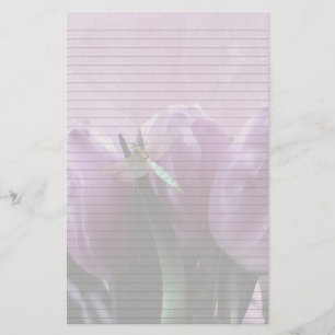 Paarse Tulpen Dragonfly Optioneel gelinkt notitiep Briefpapier