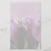 Paarse Tulpen Dragonfly Optioneel gevoerd notitiep Briefpapier (Voorkant)