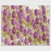 Paarse Tulpen Elegant Waterverf Cadeaupapier (Vlak)