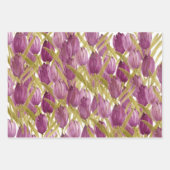Paarse Tulpen Elegant Waterverf Inpakpapier Vel (Voorkant)