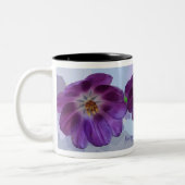Paarse tulpen en aangepaste tekst Two-Tone koffiem Tweekleurige Koffiemok (Links)