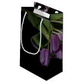 Paarse tulpen en wijn klein cadeauzakje (Achterkant Gekanteld)