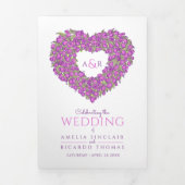 Paarse tulpen hartartikel toewijding bruiloft drieluik programma (Cover)