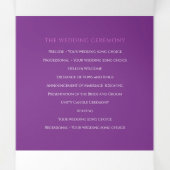 Paarse tulpen hartartikel toewijding bruiloft T Drieluik Programma (Binnenkant midden)