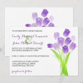 Paarse Tulpen - Huwelijksuitnodiging Kaart (Voorkant / Achterkant)