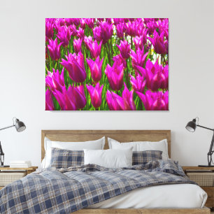Paarse tulpen in Keukenhof, Holland Ingewikkeld Ca Canvas Afdruk