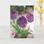 Paarse Tulpen Kaart (Gele Bloem)