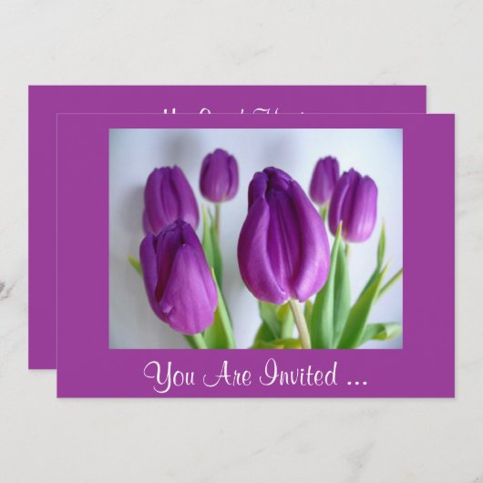 Paarse Tulpen Kaart (Voorkant / Achterkant)