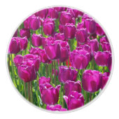 Paarse Tulpen Keramische Knop (Voorkant)