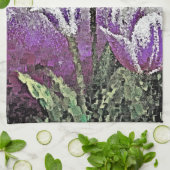 Paarse Tulpen - Kunstkeukenhanddoeken schilderen Theedoek (Gevouwen)