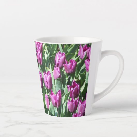  Paarse Tulpen Latte Mok (Rechts)
