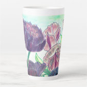 Paarse Tulpen Latte Mok (Voorkant)