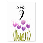 Paarse tulpen lente bloembloemen bruiloft kaart (Achterkant)