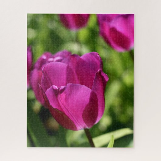 Paarse Tulpen Lente Bloemen Legpuzzel (Verticaal)