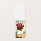Paarse Tulpen, lente Bouquet Birthday Art Kaart (Buitenkant ongevouwen)