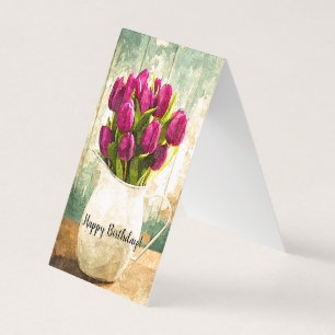 Paarse Tulpen, lente Bouquet Birthday Art Kaart
