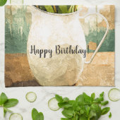 Paarse Tulpen, lente Bouquet Birthday Art Theedoek (Gevouwen)