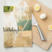 Paarse Tulpen, lente Bouquet Birthday Art Theedoek (Quarter Fold)