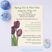 Paarse tulpen lente- of plant-verkoop flyer (Enkel)
