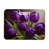 Paarse tulpen magneet (Horizontaal)